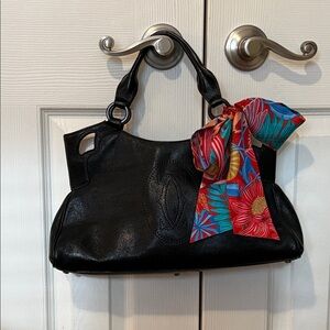 Cartier Marcello Black/Brown Leather Handbag -VGUC